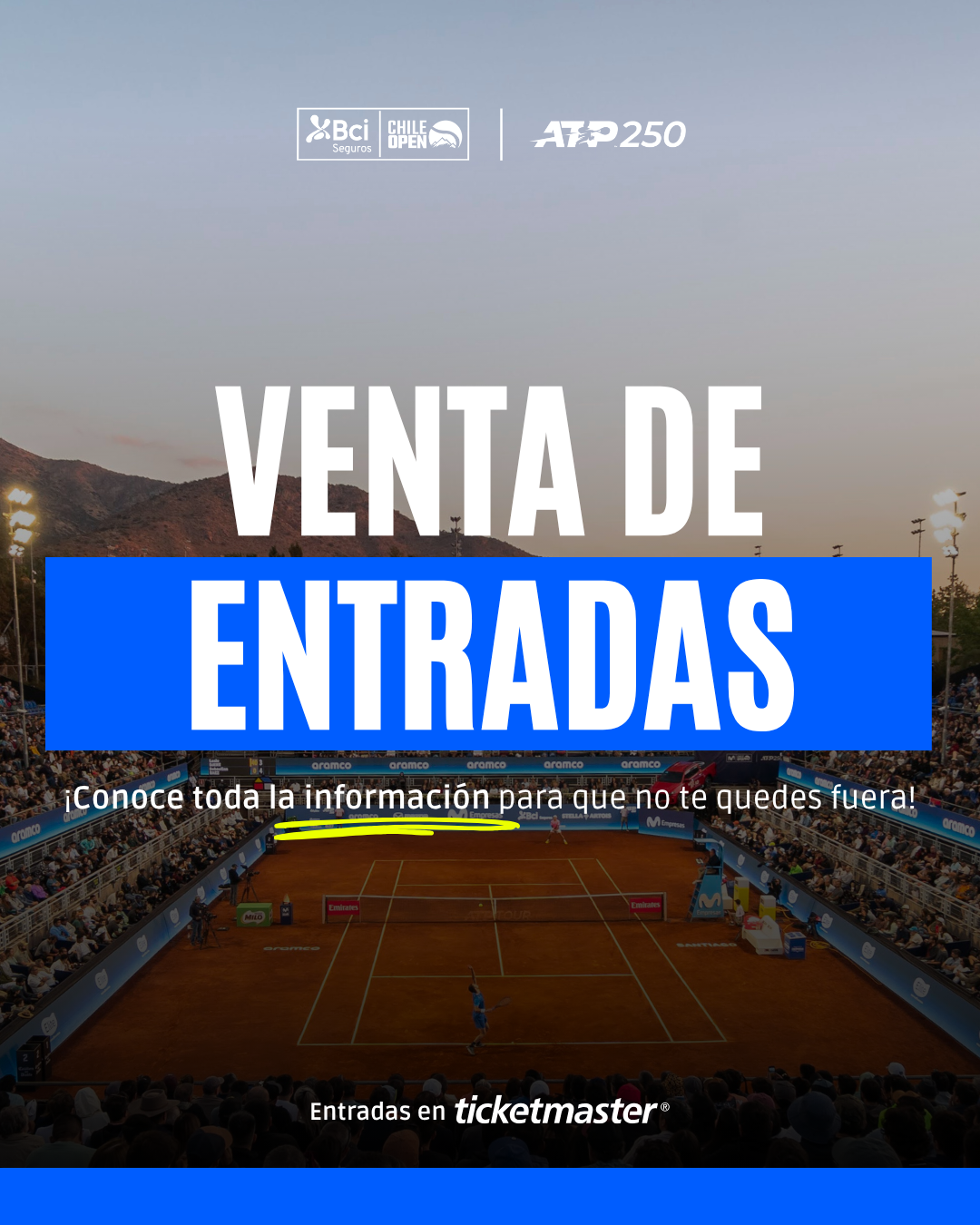 A la venta las entradas del Chile Open