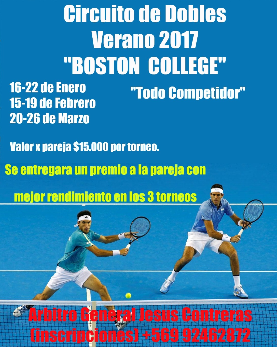 Tres torneos de dobles en Maipú