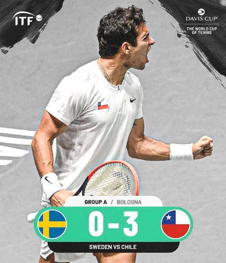 Chile gana 3-0 a Suecia en Copa Davis