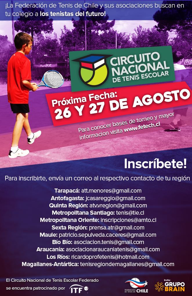 Segunda Etapa Circuito Nacional de Tenis Escolar Federado