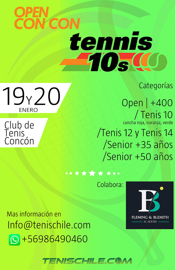 Este fin de semana los torneos de tenis son en Concón