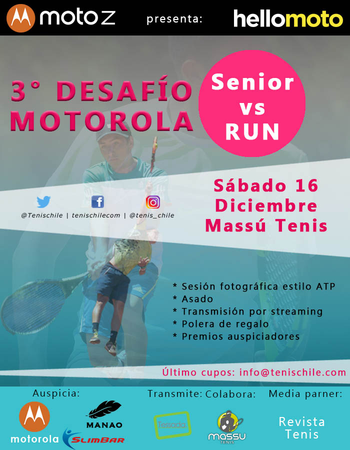 Quedan pocos cupos disponibles para el 3er Desafío Motorola Senior vs RUN