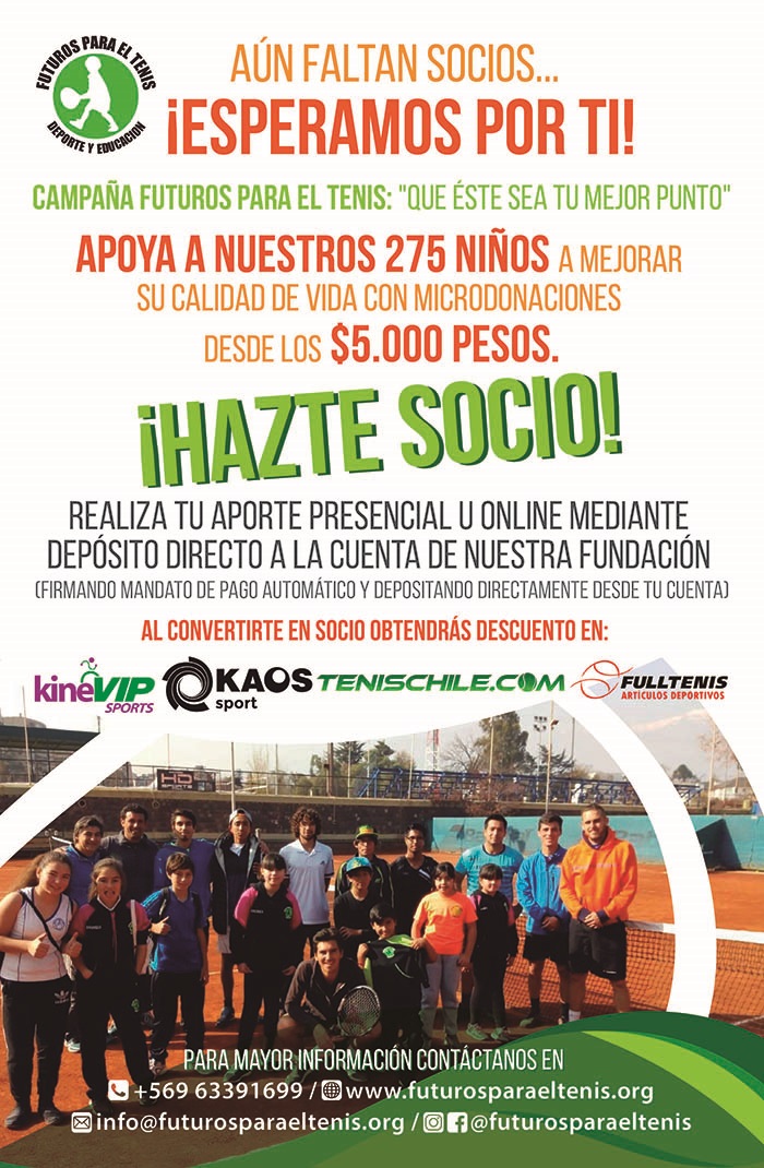 Hans Podlipnik relanza campaña Futuros para el Tenis “Que este sea tu mejor punto”