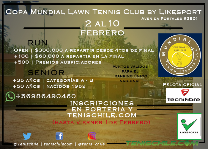 Fiesta del Tenis en el Mundial Lawn Tennis Club en la comuna de Santiago