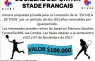 Anuncio licitación Escuela de tenis Stade Francais