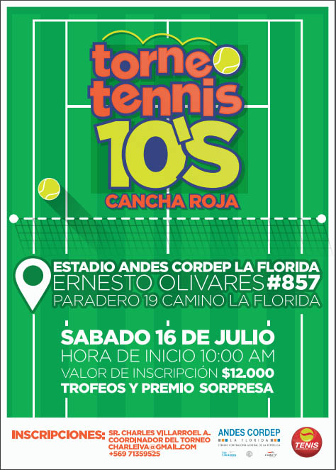 Tenis 10 Cancha roja en La Florida