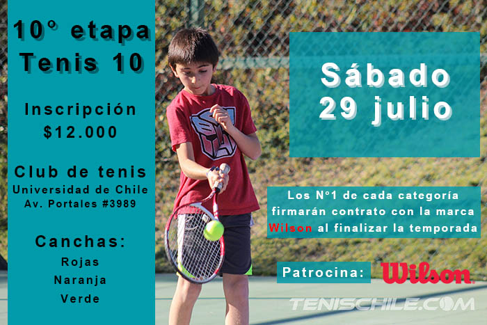 Este sábado 29 de julio la 10° etapa del tenis 10