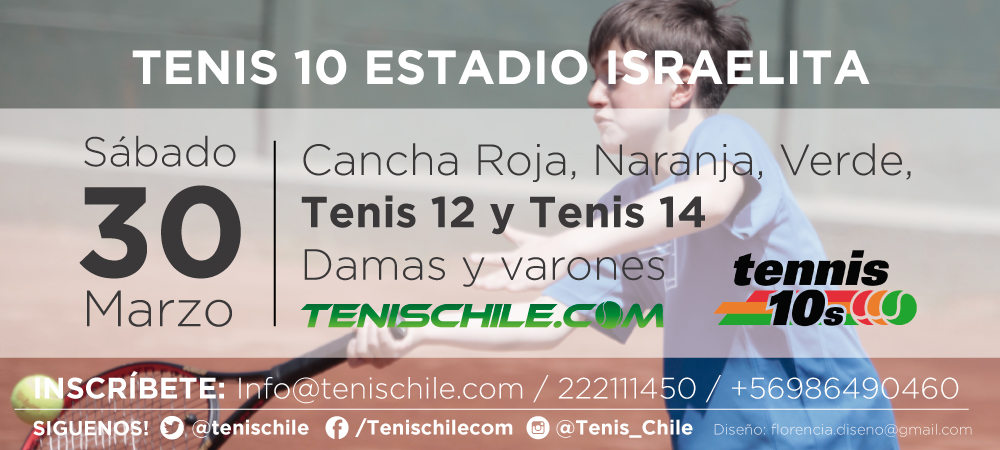 Etapa 9 del Tenis este 30 de Marzo en el Estadio Israelita