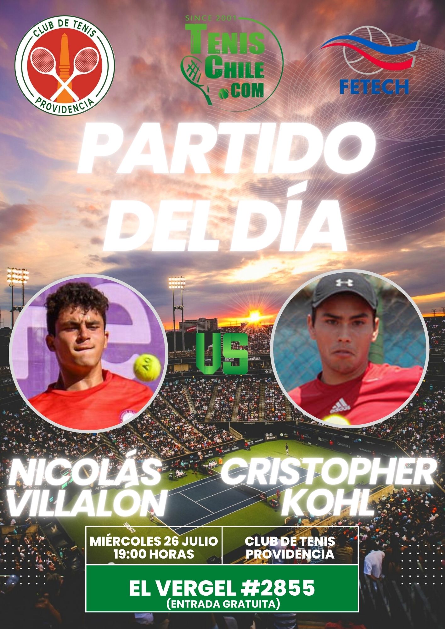 Partió el cuadro final en el Tenis Providencia